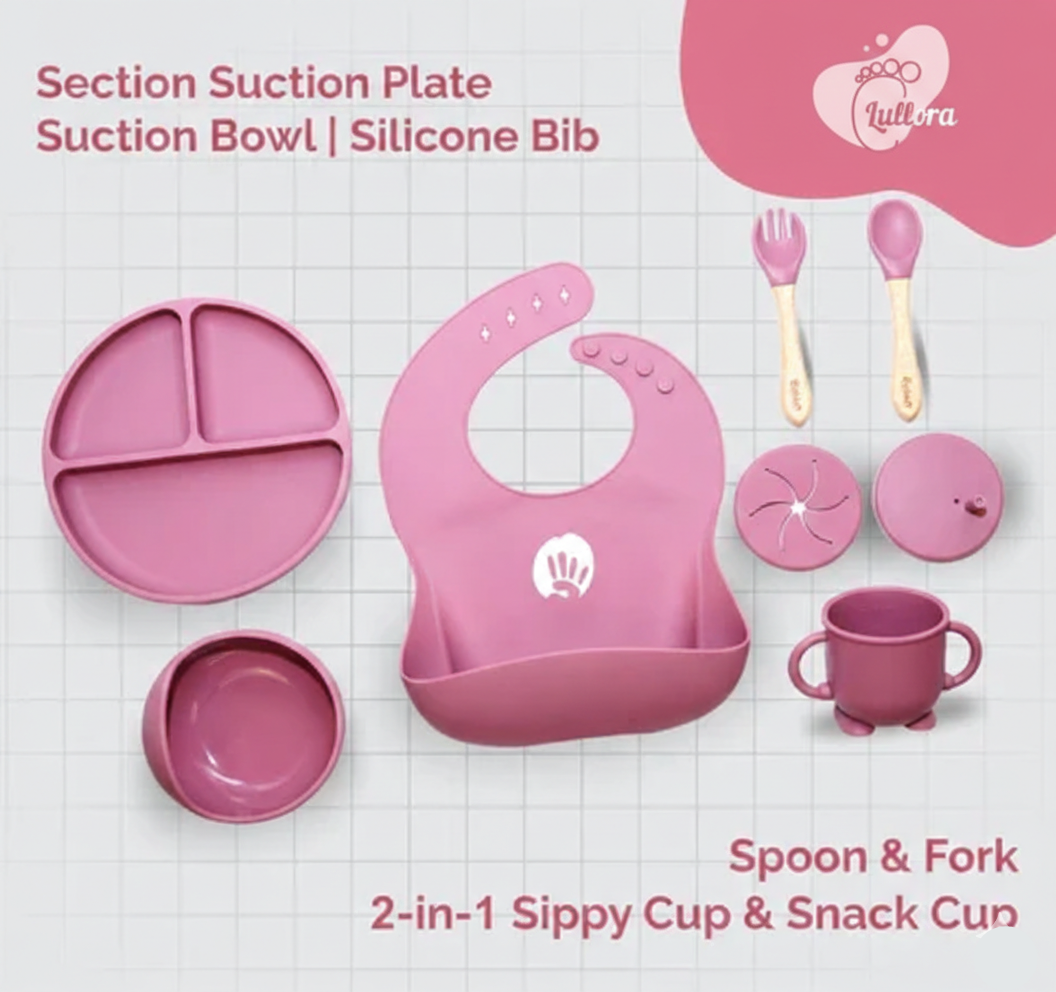My First Baby Feeding Set | Silicone Baby Weaning Set of 6 Pcs | Tableware Kit